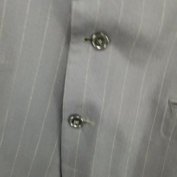 Christian Dior Jacket Mens 42L Blue Stripe Wool Long Sleeve 2 Button Blazer Suit - Picture 2 of 16